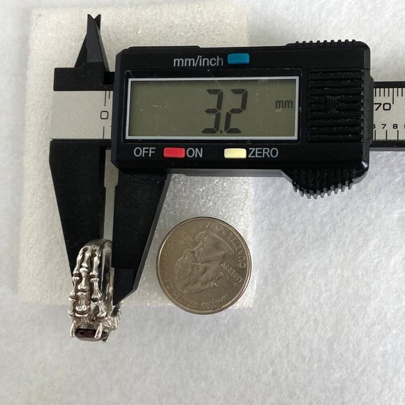 VTG Sterling Silver 925 Round Garnet Bamboo Style Triple Band Ring Sz 7.25 - Picture 16 of 16